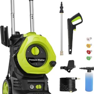 Electric Pressure Washer 4000PSI Max 2.5 GPM Electric Power Washer with 25 Feet Hose,16.4 Feet Power Cord, Car Wash Machine Blue Ideal Cleaning for Garden,Patio.