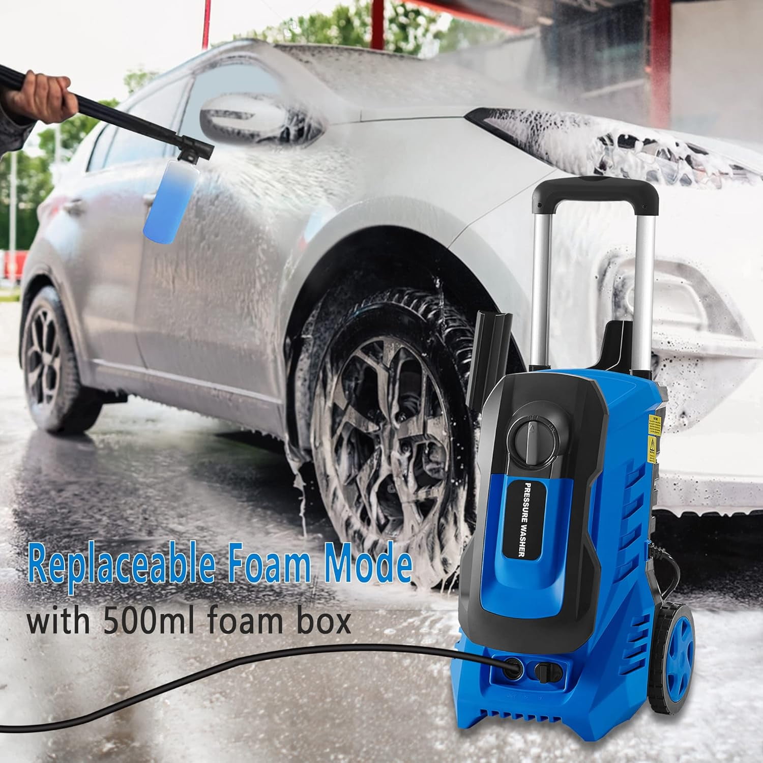 Electric Pressure Washer 4200 PSI, Max. 2.8 GPM Power Washer 25 ft Hose, 4 Quick Connect Nozzles, Foam Cannon, Clean Patios, Cars, Fences, Driveways - Image 5