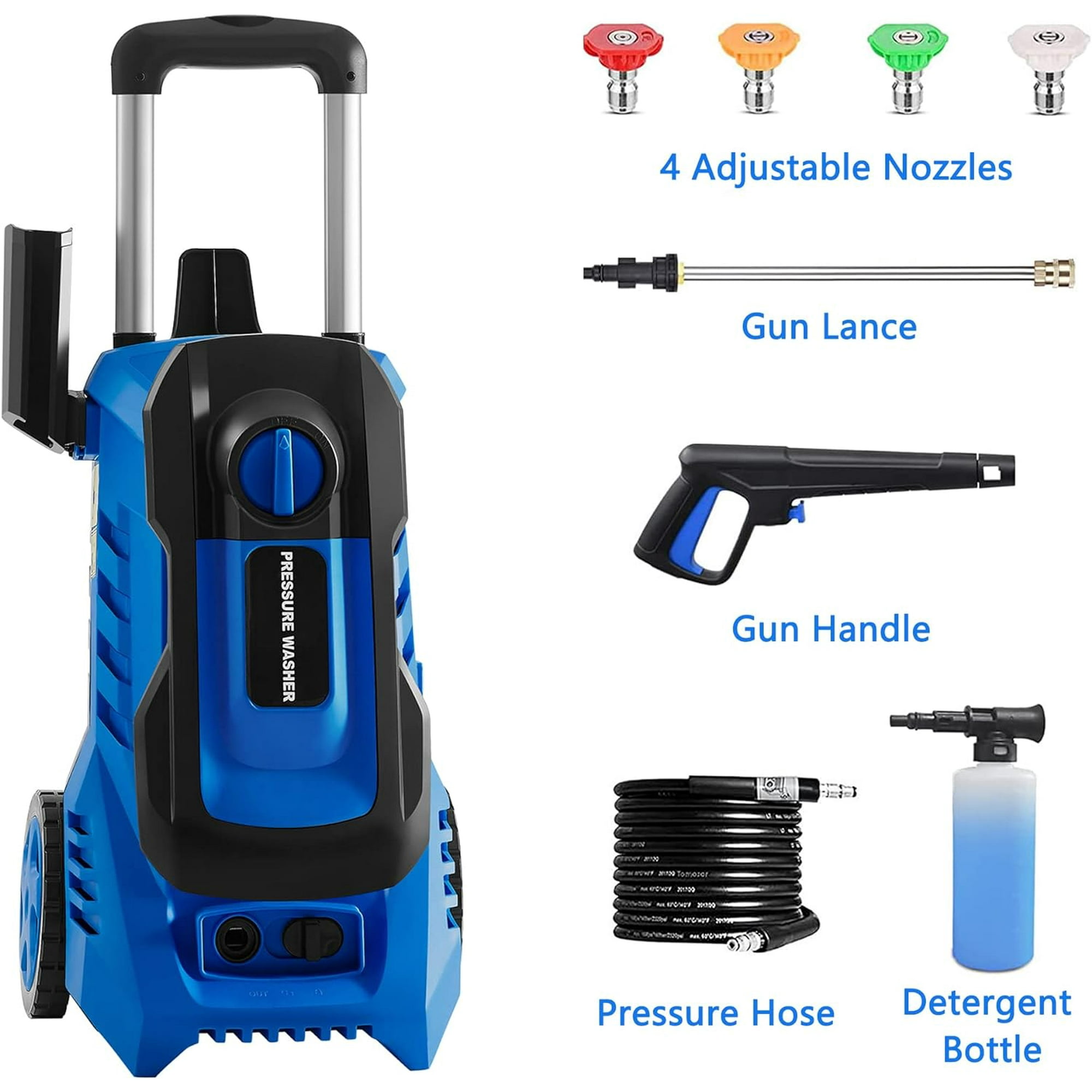 Electric Pressure Washer 4200 PSI, Max. 2.8 GPM Power Washer 25 ft Hose, 4 Quick Connect Nozzles, Foam Cannon, Clean Patios, Cars, Fences, Driveways - Image 4
