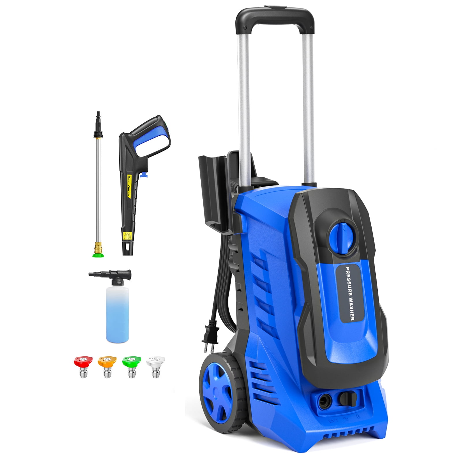 Electric Pressure Washer 4200 PSI, Max. 2.8 GPM Power Washer 25 ft Hose, 4 Quick Connect Nozzles, Foam Cannon, Clean Patios, Cars, Fences, Driveways