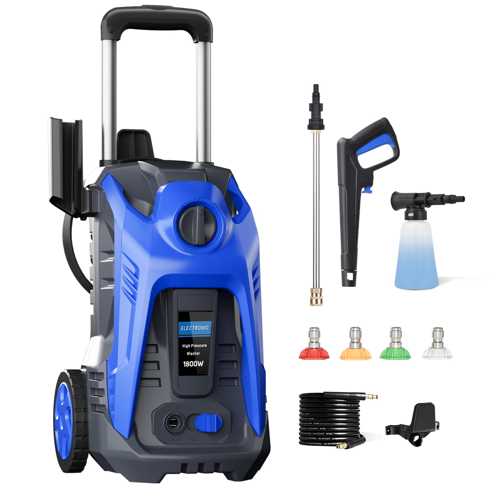 Electric Pressure Washer 3500 Psi Max 2.5 GPM Power Washer with 25 Ft Hose, Nozzle, Soap Tank Car Wash Car/Patio/Pool Clean, Blue
